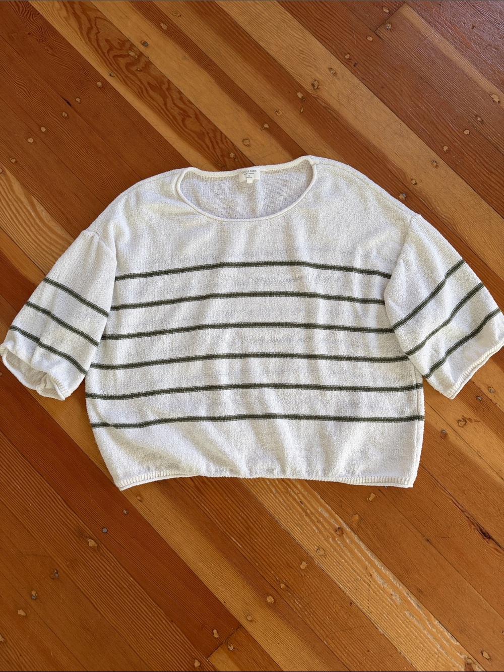Gentle Fawn Oversized Cream Striped Sweater XL